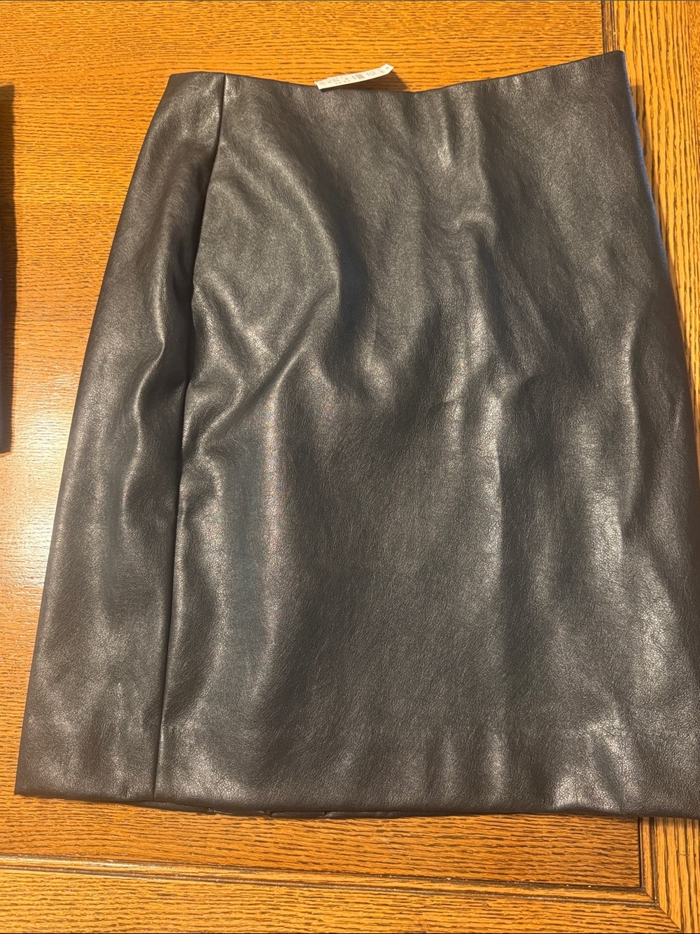 J. Crew Black Faux Leather Pencil Skirt